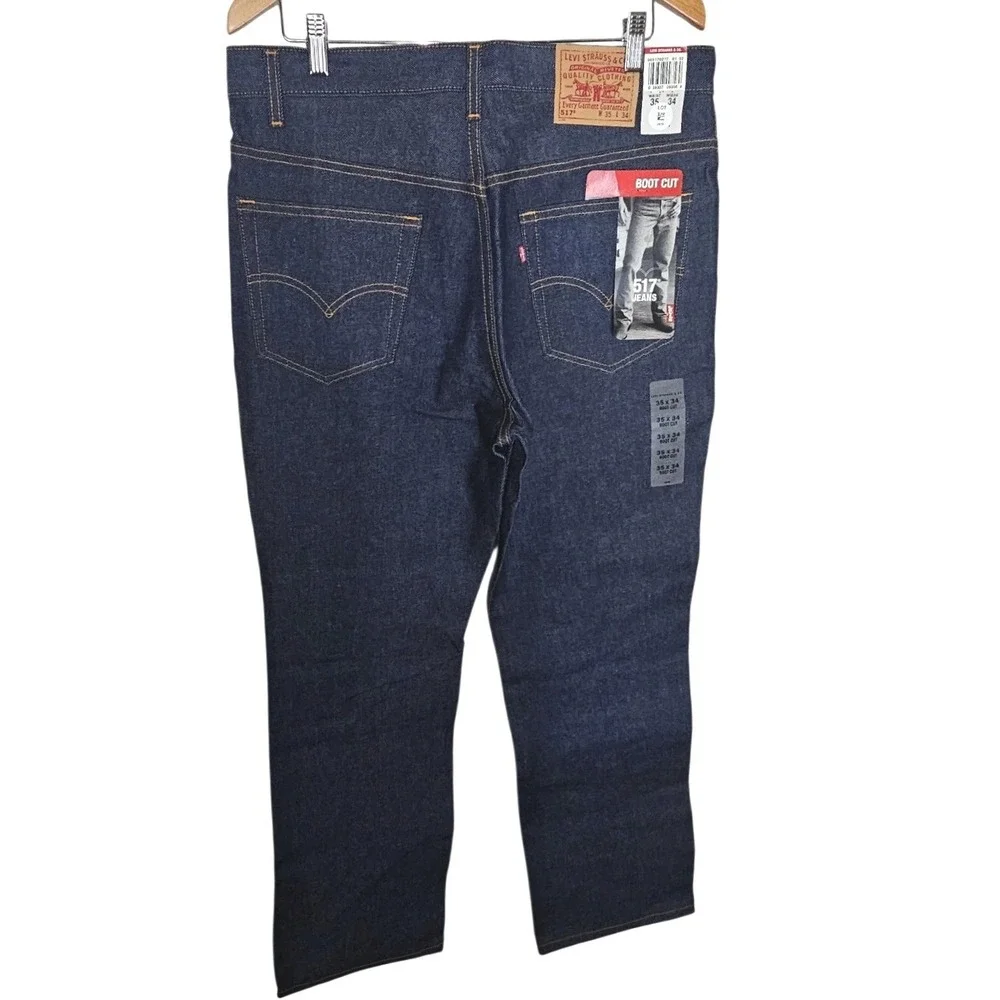 Levis 517 NWT VINTAGE 00s Bootcut Denim Jeans 35x34 Dark Wash Mens Western